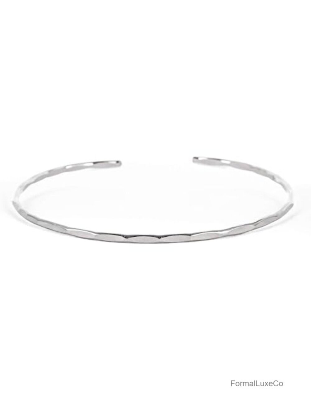 Solid Sterling Silver Thin Hammered Cuff Bracelet, Handmade Stacking Bangle